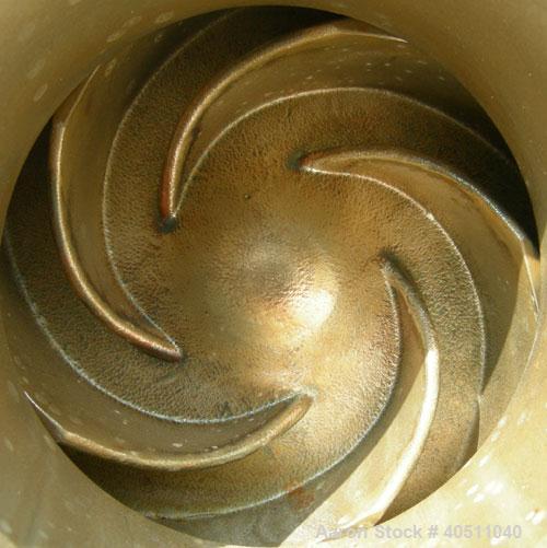 Used Goulds Centrifugal Pump, Model 3196 MTX, size 3x4-10, 316L stainless steel. 4" inlet, 3" outlet, approximately 9.5" diameter impeller. Rated approximately 700 gallons per minute at 330' head at ...