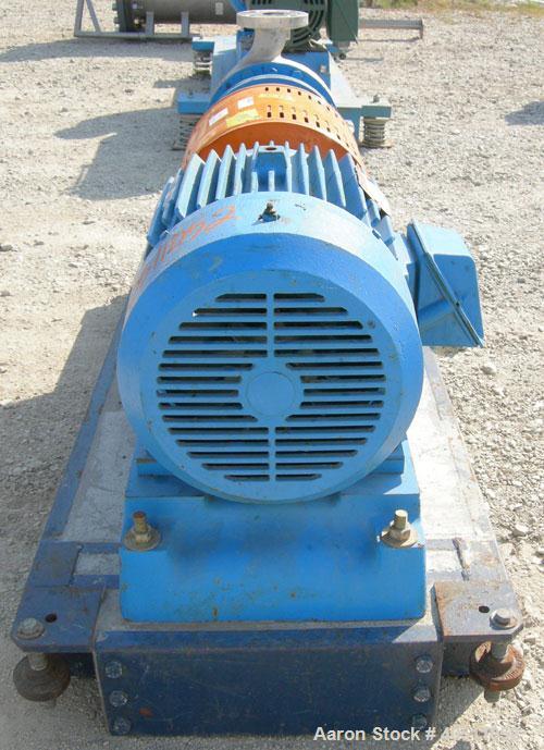 Used Goulds Centrifugal Pump, Model 3196 MTX, Size 2x3-8, 316L stainless steel. 3" inlet, 2" outlet, approximately 7.25" diameter impeller. Rated approximately 210 gallons per minute at 207' head at ...