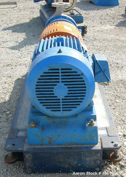 Used Goulds Centrifugal Pump, Model 3196 MTX, Size 2x3-8, 316L stainless steel. 3" inlet, 2" outlet, approximately 7.25" diameter impeller. Rated approximately 210 gallons per minute at 207' head at ...
