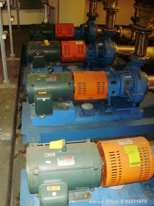 Used Goulds Centrifugal Pump, Model 3196 MTX, size 4X6-13, 316 stainless steel. 6" inlet, 4" outlet, approximately 12.37" diameter impeller. Rated approximately 825 gallons per minute at 50' head at ...
