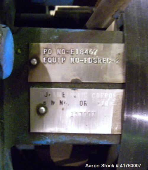 Used Goulds Centrifugal Pump, Model 3196 MTX, Size 1x2-10, 316 Stainless Steel. 2" Inlet, 1" outlet, approximately 10'' diameter impeller. Rated approximately 100 gallons per minute at 100' head at 1...