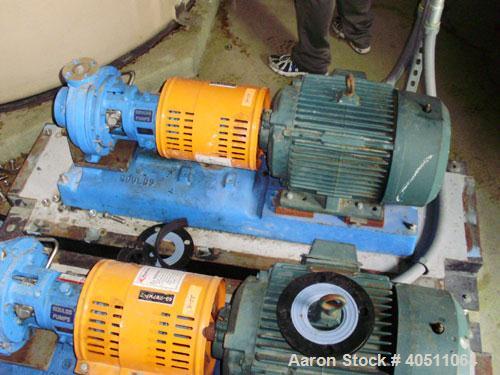 Used Goulds Centrifugal Pump, Model 3196 STX, size 1x1.50-8, 316 stainless steel. 1 1/2" inlet,1" outlet, approximately 8" diameter impeller. Rated approximately  gallons per minute at head, 275 psi ...