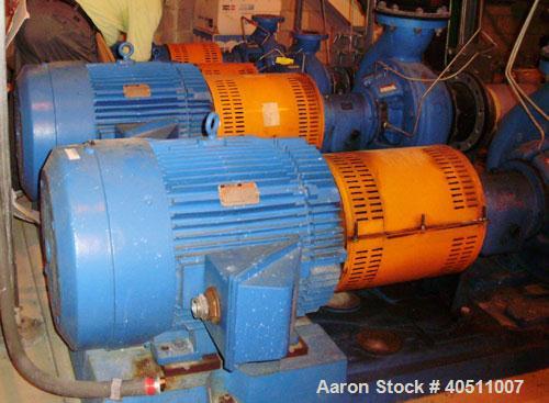 Used Goulds Centrifugal Pump, Model 3196 XLT-X, size 8x10-17, 316 stainless steel. 10" inlet, 8" outlet, approximately 16.75" impeller. 275 psi at 275 deg F. Driven by a 60 hp, 3/60/460 volt, 1185 rp...