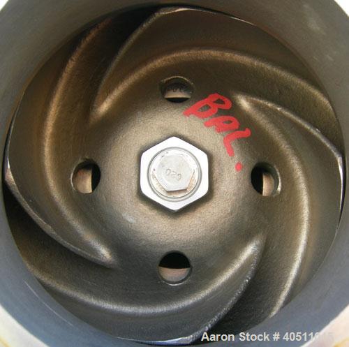 Used Goulds Centrifugal Pump, model 3196 XLT-X, size 4x6-17, CD4MCU cast duplex stainless steel. 6" inlet, 4" outlet, approximately 16.75'' diameter impeller. Rated approximately 800 gallons per minu...