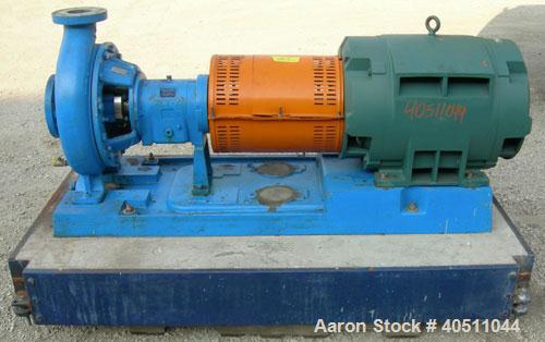 Used Goulds Centrifugal Pump, model 3196 XLT-X, size 4x6-17, 316 stainless steel. 6" inlet, 4" outlet, approximately 15.625'' diameter impeller. Rated approximately 1300 gallons per minute at 231' he...
