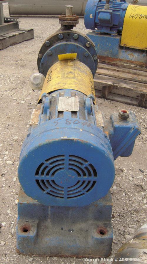 Used Goulds Centrifugal Pump, Model 3196MT, Size 1x2-10, 316 stainless steel. 2" inlet, 1" outlet, approximately 9" diameter impeller. Rated approximately 50 gallons per minute at 120' head at 1750 r...