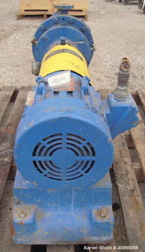 Used Goulds Centrifugal Pump, Model 3196MT, Size 1x2-10, 316 stainless steel. 2" inlet, 1" outlet, approximately 9" diameter impeller. Rated approximately 50 gallons per minute at 120' head at 1750 r...