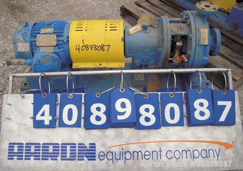 Used Goulds Centrifugal Pump, Model 3196MT, Size 1x2-10, 316 stainless steel. 2" inlet, 1" outlet, approximately 10" diameter impeller. Rated approximately 50 gallons per minute at 120' head at 1750 ...