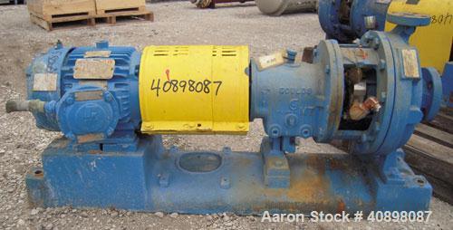 Used Goulds Centrifugal Pump, Model 3196MT, Size 1x2-10, 316 stainless steel. 2" inlet, 1" outlet, approximately 10" diameter impeller. Rated approximately 50 gallons per minute at 120' head at 1750 ...