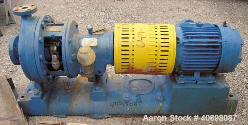 Used Goulds Centrifugal Pump, Model 3196MT, Size 1x2-10, 316 stainless steel. 2" inlet, 1" outlet, approximately 10" diameter impeller. Rated approximately 50 gallons per minute at 120' head at 1750 ...