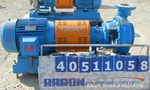 Used Goulds Centrifugal Pump, Model 3196, size 4X6-13, 316 stainless steel. 6" inlet, 4" outlet, approximately 11.5" diameter impeller. Rated approximately 600 gallons per minute at 52' head at 1150 ...