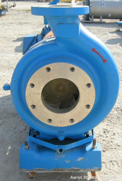 Used Goulds Centrifugal Pump, Model 3196, size 4X6-13, 316 stainless steel. 6" inlet, 4" outlet, approximately 11.5" diameter impeller. Rated approximately 600 gallons per minute at 52' head at 1150 ...