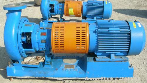 Used Goulds Centrifugal Pump, Model 3196, size 4X6-13, 316 stainless steel. 6" inlet, 4" outlet, approximately 11.5" diameter impeller. Rated approximately 600 gallons per minute at 52' head at 1150 ...