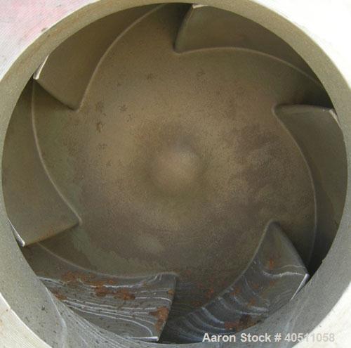 Used Goulds Centrifugal Pump, Model 3196, size 4X6-13, 316 stainless steel. 6" inlet, 4" outlet, approximately 11.5" diameter impeller. Rated approximately 600 gallons per minute at 52' head at 1150 ...