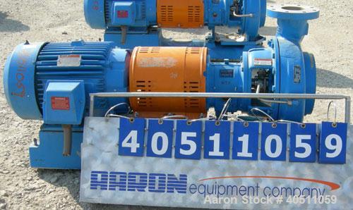 Used Goulds Centrifugal Pump, model 3196, size 4X6-13, 316 stainless steel. 6" inlet, 4" outlet, approximately 11.5" diameter impeller. Rated approximately 600 gallons per minute at 52' head at 1150 ...