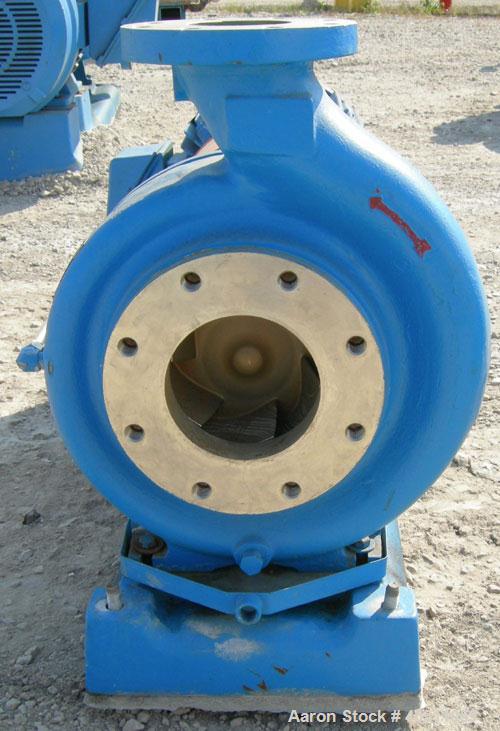 Used Goulds Centrifugal Pump, model 3196, size 4X6-13, 316 stainless steel. 6" inlet, 4" outlet, approximately 11.5" diameter impeller. Rated approximately 600 gallons per minute at 52' head at 1150 ...
