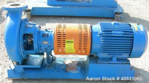 Used Goulds Centrifugal Pump, Model 3196, size 4X6-13, 316 stainless steel. 6" inlet, 4" outlet, approximately 11.5" diameter impeller. Rated approximately 600 gallons per minute at 52' head at 1150 ...