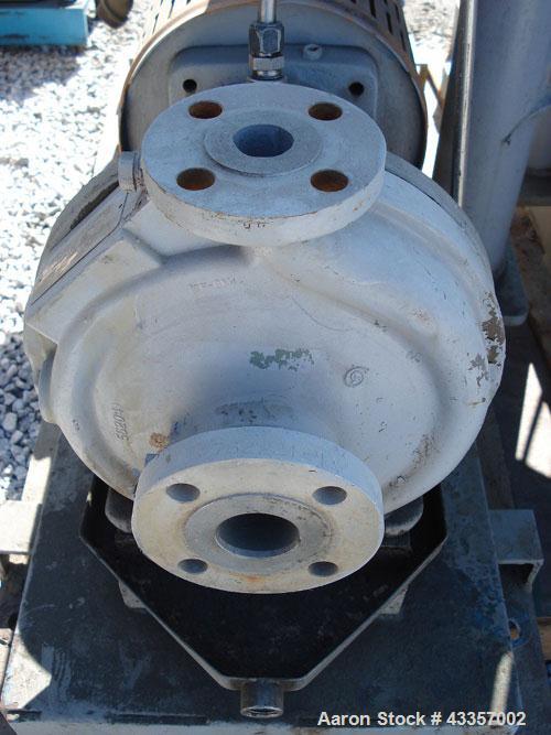 Used Goulds Centrifugal Pump, Model 3196, 316 Stainless Steel. 1" x 1.5" x 8" impeller, rated 50 gallons per minute at 220' head pressure at 275 psi at 100 degrees F. Mechanical seal with seal pot, o...