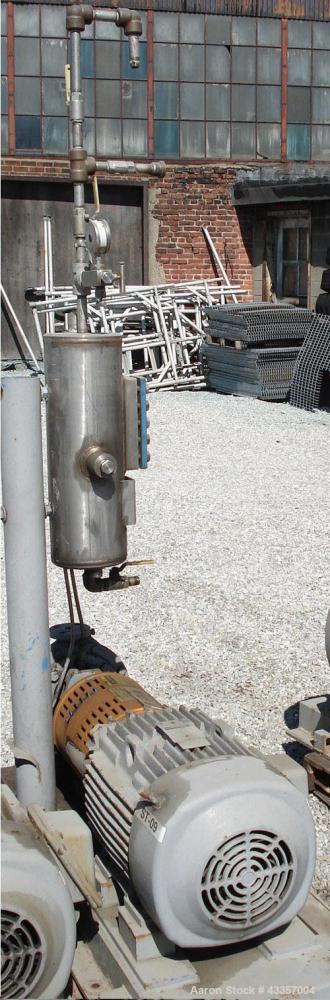 Used Goulds Centrifugal Pump, Model 3196, 316 Stainless Steel. 1" x 1.5" x 8" impeller, rated 50 gallons per minute at 220' head pressure at 275 psi at 100 degrees F. Mechanical seal with seal pot, o...
