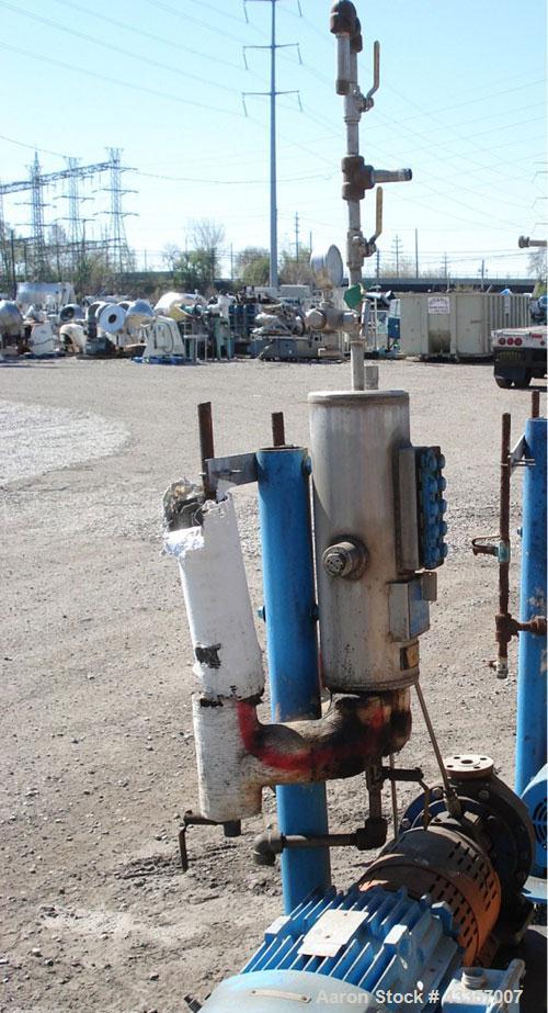 Used Goulds Centrifugal Pump, Model 3196, 316 Stainless Steel. 1" x 1.5" x 8" impeller, rated 50 gallons per minute at 48' head pressure at 275 psi at 100 degrees F. Mechanical seal with seal pot, on...
