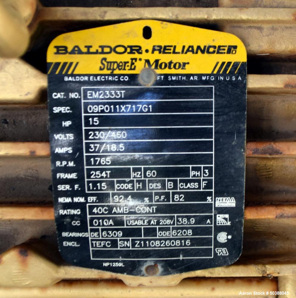Used Goulds Centrifugal Pump, Model 3196, Size 3X4-8G, 316 Stainless Steel. Rated approximately 63 gallons per minute at 73' head at 1800 rpm, 275 psi. 4” Inlet, 3” outlet, 8.375” diameter impeller, ...