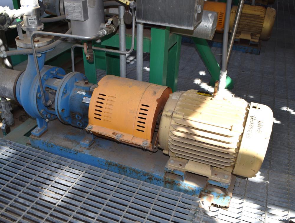 Used Goulds Centrifugal Pump, Model 3196, Size 3X4-8G, 316 Stainless Steel. Rated approximately 63 gallons per minute at 73' head at 1800 rpm, 275 psi. 4” Inlet, 3” outlet, 8.375” diameter impeller, ...