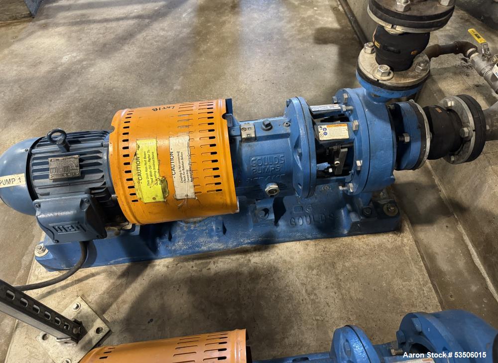 Used Lot of (2) Goulds 3196 Centrifugal Pumps – 2x3-8 – 316 SS – 100 GPM @ 60' Head – 5 HP XP Motors – Must Buy Both