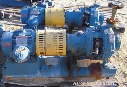 Used- Goulds Centrifugal Pump, model MT3196, size 1x2x10, 316 stainless steel. 2" inlet, 1" outlet. Approximate capacity 50 ...