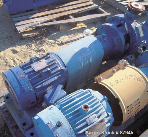 Used Goulds Centrifugal Pump, model 3196, size 1x2x10, 316 stainless steel. 2" inlet, 1" outlet. Approximate 9" diameter impeller. Rated approximately 50 gallons per minute at 120' head at 1750 psi. ...