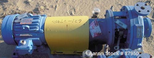 Used Goulds Centrifugal Pump, model 3196, size 1x2x10, 316 stainless steel. 2" inlet, 1" outlet. Approximate 10" diameter impeller. Rated approximately 50 gallons per minute at 120' head at 1750 psi....