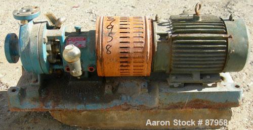 Used Goulds Centrifugal Pump, Model 3196, Size 1x1 1/2-6, 316 Stainless Steel. 1-1/2" inlet, 1" outlet, approximately 5-1/4" diameter impeller. Rated approximately 20 gallons per minute at 30’ head. ...