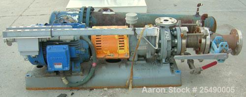 Used- Goulds Centrifugal Pump, model 3296, S Group, size 1.5x3-8, 316 stainless steel. 3" inlet, 1-1/2" outlet, approximatel...