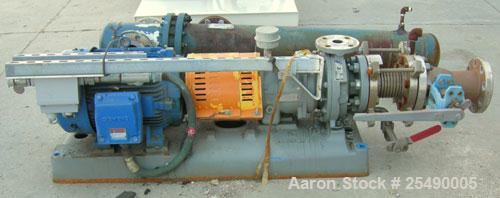 Used Goulds Centrifugal Pump, model 3296, S Group, size 1.5x3-8, 316 stainless steel. 3" inlet, 1-1/2" outlet, approximately 6.75'' diameter impeller. Rated approximately 135 gallons per minute at 18...
