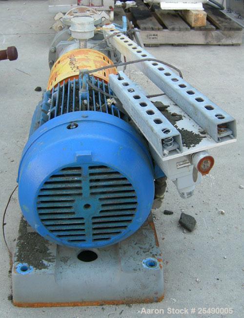 Used Goulds Centrifugal Pump, model 3296, S Group, size 1.5x3-8, 316 stainless steel. 3" inlet, 1-1/2" outlet, approximately 6.75'' diameter impeller. Rated approximately 135 gallons per minute at 18...