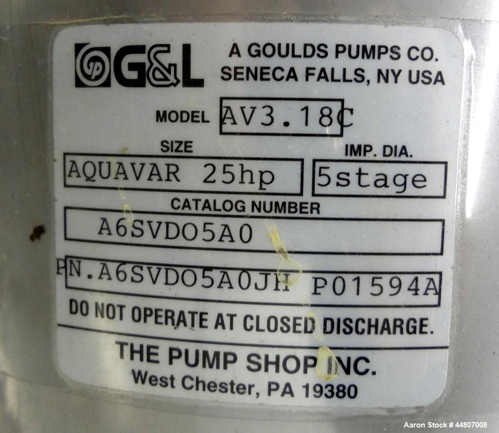 Used Stainless Steel Goulds G&L Series Vertical Multi-Stage Pump, Model A6SVDO5A0