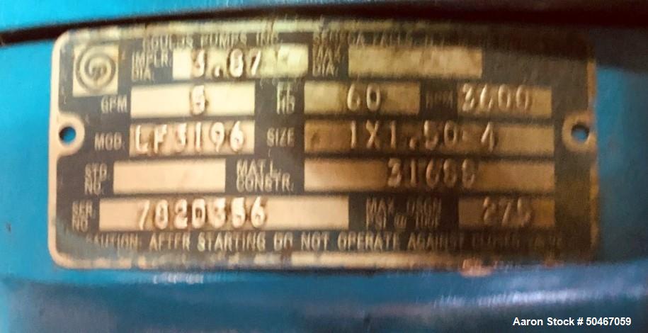 Used Goulds Centrifugal Pump, Model LF3196