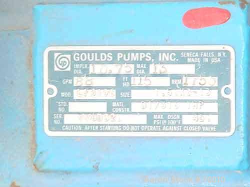 Used Goulds Centrifugal Pump, Model LF3196