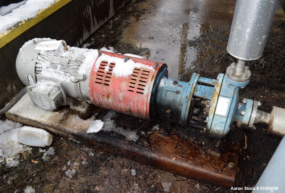 Used- Goulds Centrifugal Pump, Model MTX, Size 1X2X10, 316 Stainless Steel. Driven by a 15hp, 3/60/208-230/460 volt, 3530 rp...