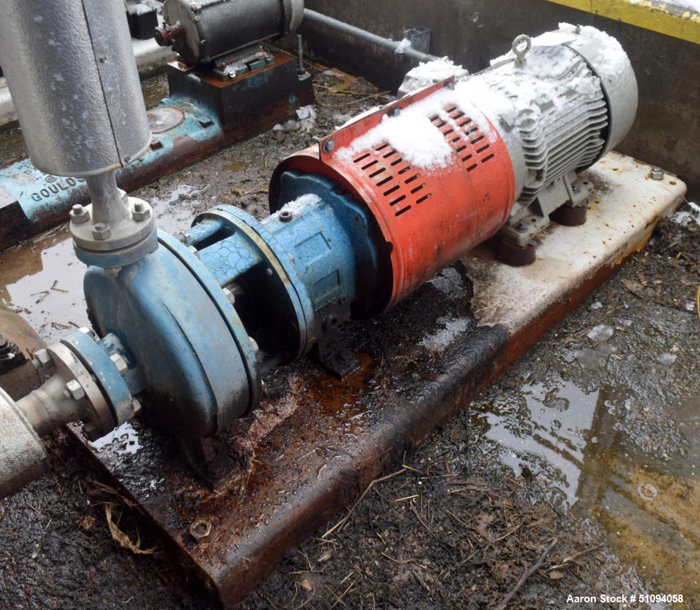 Used Goulds Centrifugal Pump, Model MTX, Size 1X2X10, 316 Stainless Steel. Driven by a 15hp, 3/60/208-230/460 volt, 3530 rpm motor. Serial# 87400, built 2014. Base mounted. ** This will not be availa...