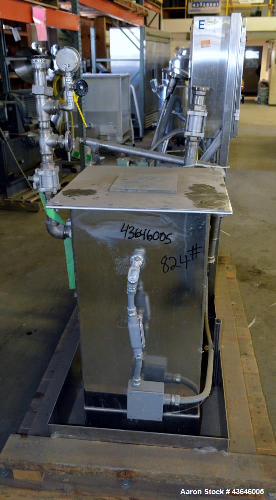 Used Pumping System Consisting Of: (2) Grundfos Vertical Multistage Centrifugal Pumps, Model CR2, 316 Stainless Steel. Each rated 11 gallons per minute at 140' head at 3450 rpm at 230 psi at 250 degr...