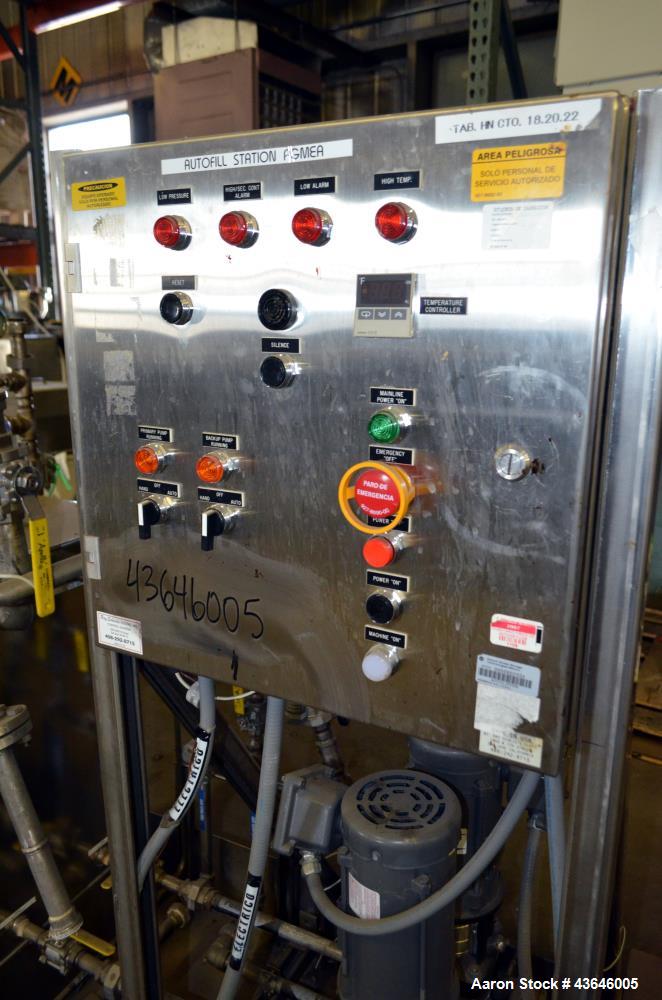 Used Pumping System Consisting Of: (2) Grundfos Vertical Multistage Centrifugal Pumps, Model CR2, 316 Stainless Steel. Each rated 11 gallons per minute at 140' head at 3450 rpm at 230 psi at 250 degr...