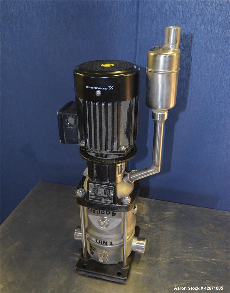 Used Stainless Steel Grundfos Vertical Multistage Centrifugal Pump, Model CRN 1