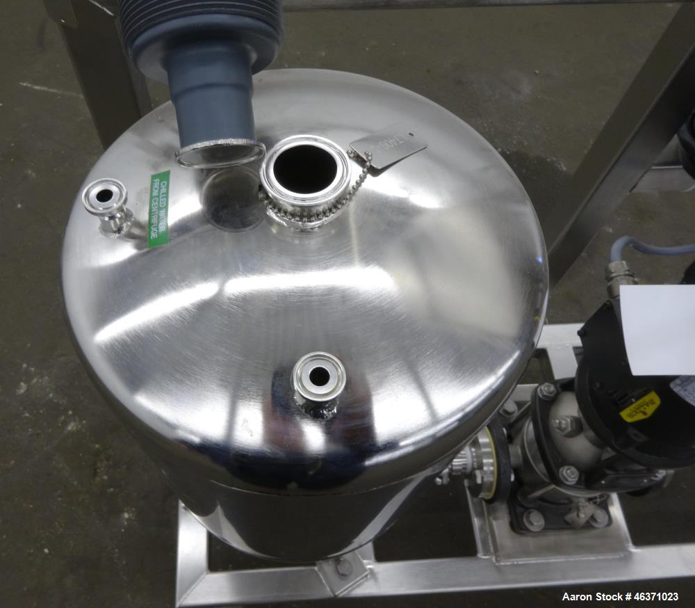 Used Grundfos CRN1S Vertical Multistage Centrifugal Pump, Type CRN1S-5A-FGJ-G-E-HQQE, 316 Stainless Steel. Rated 4.84 gallons per minute at 138.8 head at 3425 rpm at 363 psi at 248 degrees F. 1-1/4" ...