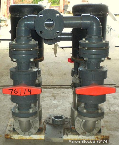Used Grundfos Pump System, 316 Stainless Steel, Consisting Of: (2) Grundfos vertical multistage centrifugal pumps, model A9527, type CRN30-30U-G-G-BBUE. Each pump approximate capacity 85 gallons per ...