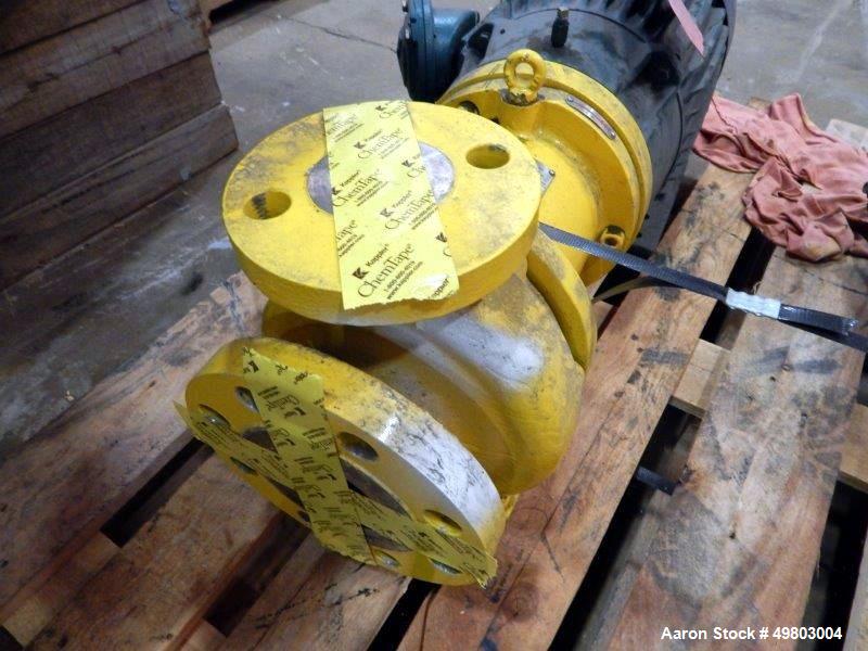 Used HMD Kontro Centrifugal Pump, Model GSA, Size 3X1.5X6H, 316 Stainless Steel. Rated 100 gallons per minute at 120’ head at 3500 rpm, maximum design pressure 275 psi. Driven by a 10hp, 3/60/230/460...