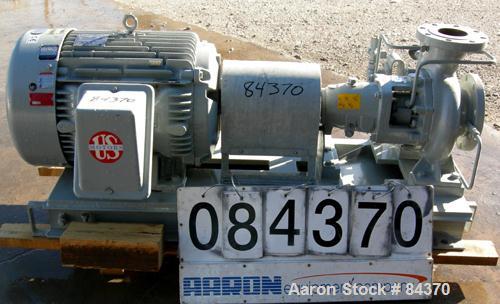 Unused-UNUSED: KSB centrifugal pump, model HPK-E4 100-200, 316 stainless steel. 5" inlet, 4" outlet. Rated approximately 1052 gallons per minute with 192 feet of head. Driven by a 75 hp, 3/60/460 vol...
