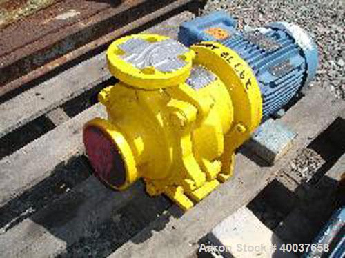 Used Kontro Centrifugal Pump, Model GTA1X1X5, 316 Stainless steel. Rated 25 gallons per minute at 31' head at -40 to 400 deg F at 275 psi at 3500 rpm. 1'' inlet/outlet. Impeller diameter 3.5''. Drive...