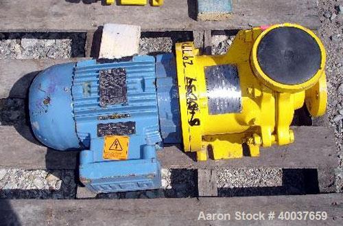Used Kontro Centrifugal Pump, Model GTA1X1X5, 316 Stainless steel. Rated 25 gallons per minute at 31' head at -40 to 400 deg F at 275 psi at 3500 rpm. 1'' inlet/outlet. Impeller diameter 3.5''. Drive...