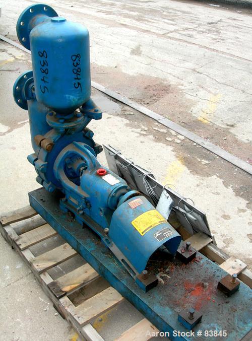 USED: Labour self priming centrifugal pump, model 25W-DPL, 316 stainless steel. 4" inlet/outlet. Approximate capacity 300 gallons per minute, at 1800 rpm at 100 head feet. Base mounted. Requires an a...