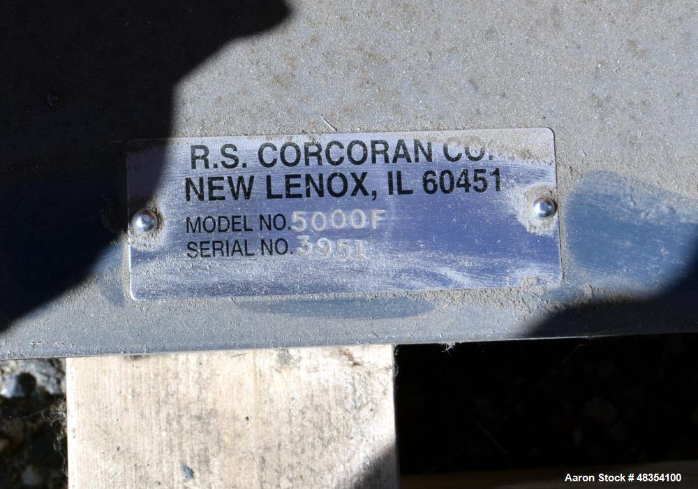Unused- R.S. Corcoran Centrifugal Pump, Model 5000F, 316 Stainless Steel. Rated 30 GPM at TDH 50'. 2" Inlet, 1" outlet. Driven by a 5hp XP motor. Serial# 3951, built 2007.